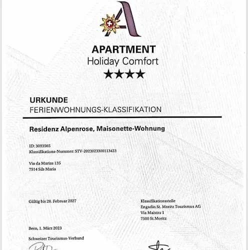 4 1/2 Maisonette With Great Views * Sils-Maria